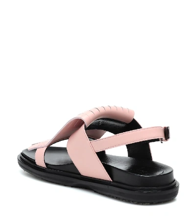 Shop Marni Fussbett Leather Sandals In Black