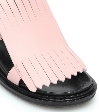 Shop Marni Fussbett Leather Sandals In Black