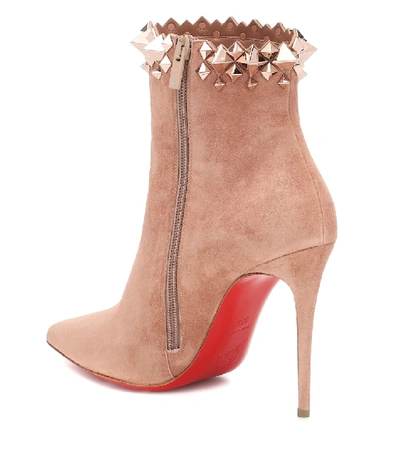 Shop Christian Louboutin Firmamma 100 Suede Ankle Boots In Beige