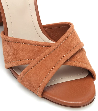 Shop Tod's Suede Sandals In Brown