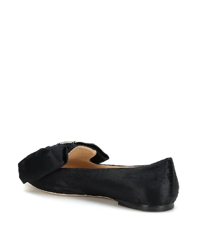 Shop Jimmy Choo Gilly Calf Hair Ballet Flats In Black