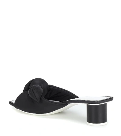 Shop Jil Sander Satin And Leather Sandals In Black