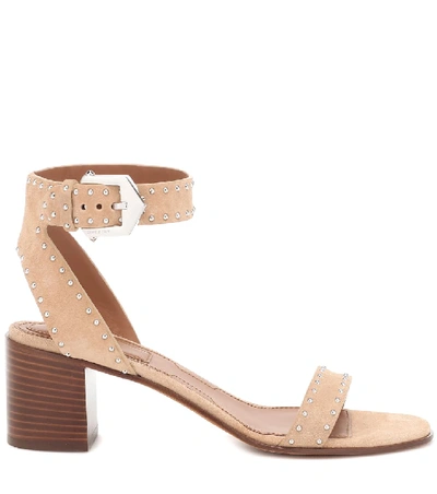 Shop Givenchy Elegant 60 Studded Suede Sandals In Pink