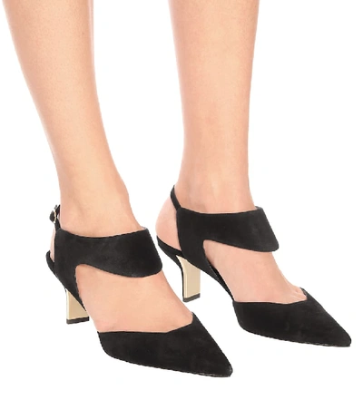 Shop Nicholas Kirkwood Leeloo Suede Slingback Pumps In Black