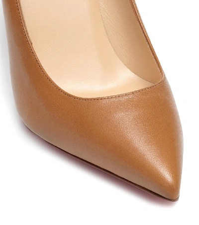 Shop Christian Louboutin Kate 85 Leather Pumps In Beige