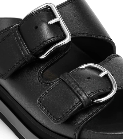 Shop Alexander Mcqueen Leather Platform Sandals In Black