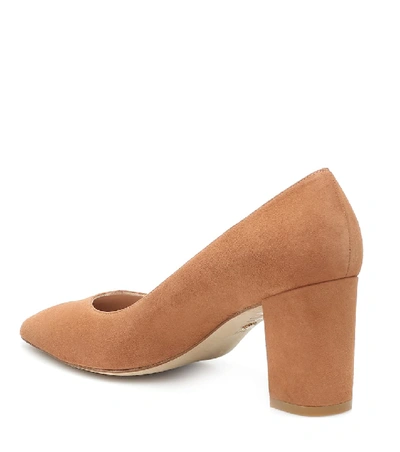 Shop Stuart Weitzman Laney 75 Suede Pumps In Brown