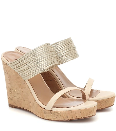 Shop Aquazzura Rendez Vous 105 Wedge Sandals In Beige