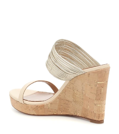 Shop Aquazzura Rendez Vous 105 Wedge Sandals In Beige