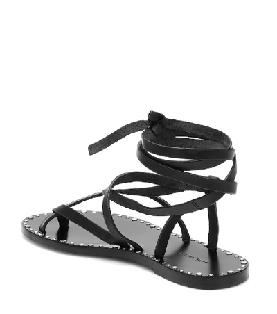 Shop Isabel Marant Jesaro Leather Sandals In Black