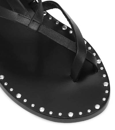 Shop Isabel Marant Jesaro Leather Sandals In Black