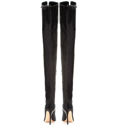 Shop Gianvito Rossi Marie Satin Over-the-knee Boots In Black
