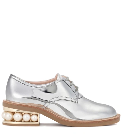 Shop Nicholas Kirkwood Casati Pearl Leather Derby Shoes In Silver