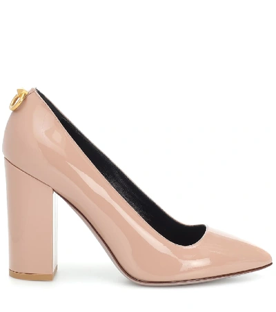 Shop Valentino Ringstud Patent Leather Pumps In Pink
