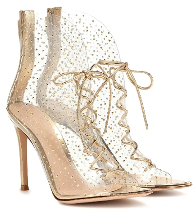 Shop Gianvito Rossi Elly 105 Pvc Ankle Boots In Gold