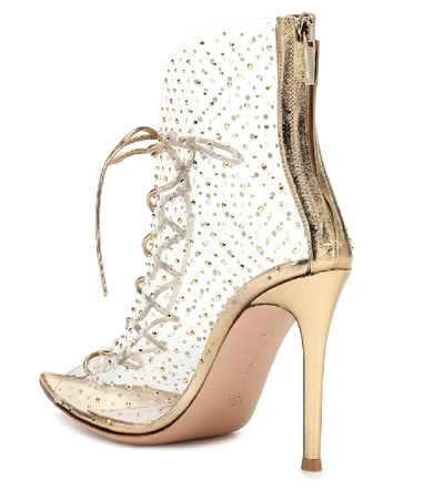 Shop Gianvito Rossi Elly 105 Pvc Ankle Boots In Gold