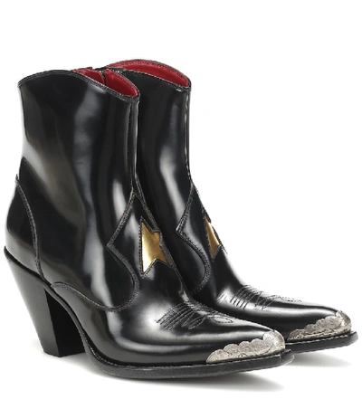 Shop Golden Goose Nora Leather Cowboy Boots In Black