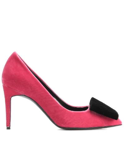 Shop Pierre Hardy Velvet Pumps In Pink