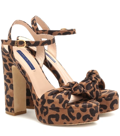 Shop Stuart Weitzman Mirri 140 Leopard-print Sandals In Multicoloured