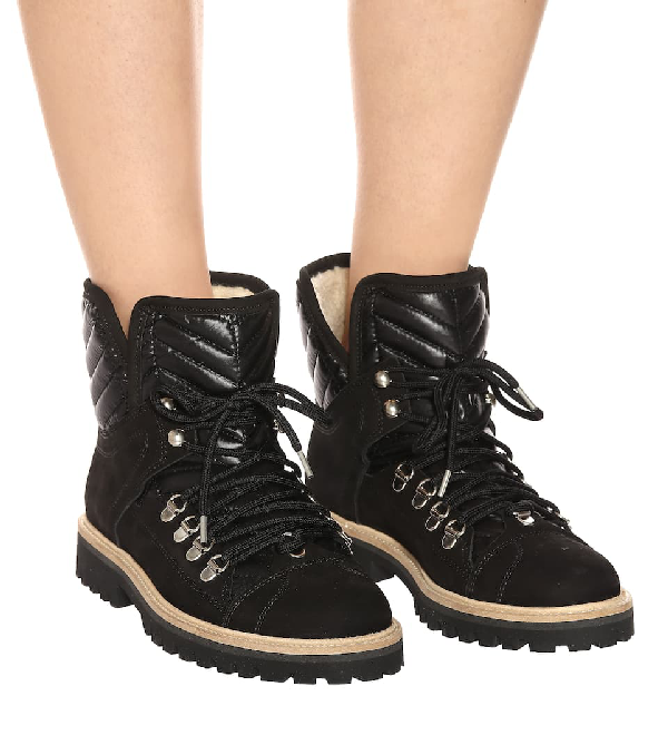 ganni winter hiking shearling boots
