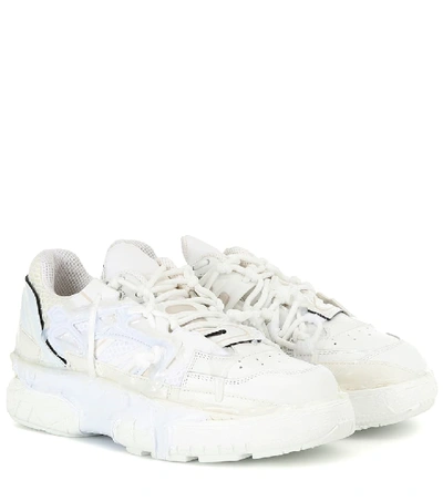 Shop Maison Margiela Fusion Leather Sneakers In White