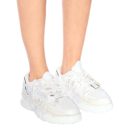 Shop Maison Margiela Fusion Leather Sneakers In White