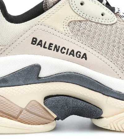 Shop Balenciaga Triple S Sneakers In Beige