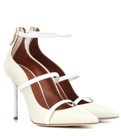 Shop Malone Souliers Robyn 100 Leather Pumps In White