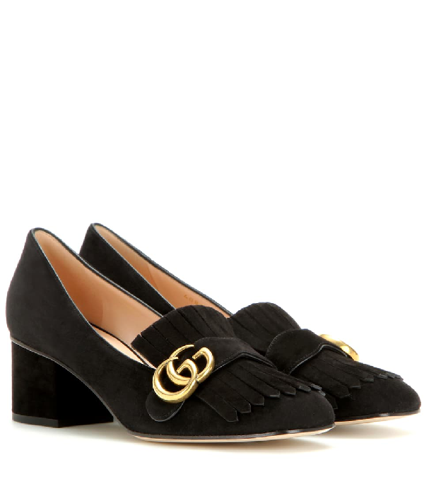 gucci marmont suede pumps