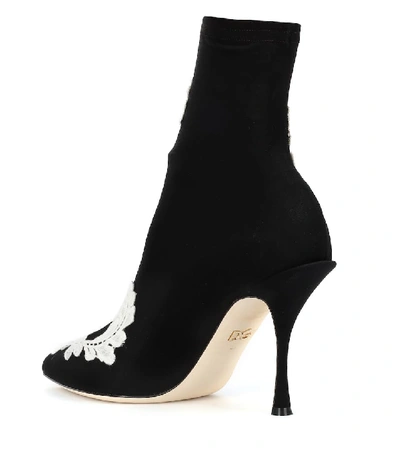 Shop Dolce & Gabbana Stretch-jersey Ankle Boots In Black