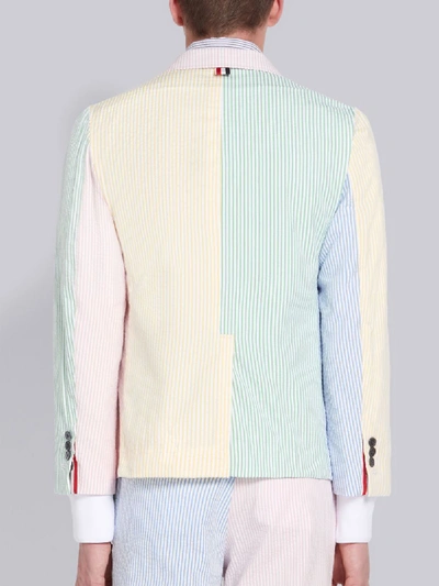 Shop Thom Browne Fun-mix Seersucker Stripe Sack Sport Coat In Blue