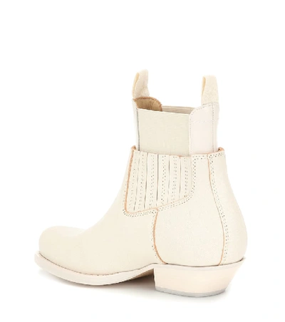 Shop Mm6 Maison Margiela Leather Ankle Boots In White