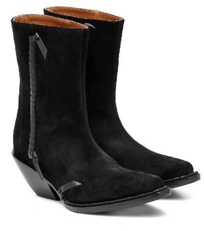 Shop Acne Studios Suede Ankle Boots In Black