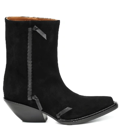 Shop Acne Studios Suede Ankle Boots In Black