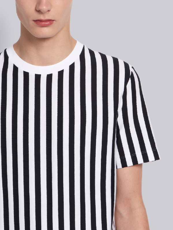 Thom Browne Navy And White Rwb Bold Stripe T-shirt In 415 Navy | ModeSens
