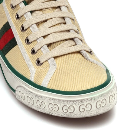 Shop Gucci Tennis 1977 Canvas Sneakers In Beige