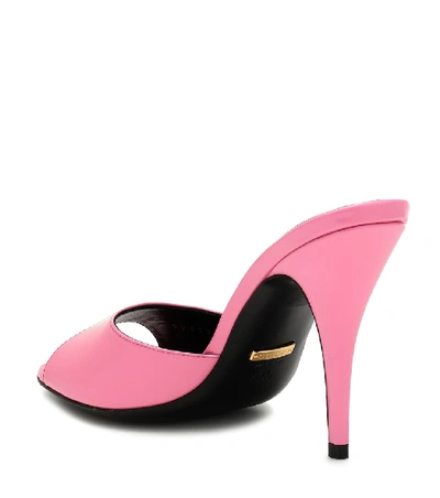 Shop Gucci Scarlet Leather Sandals In Pink