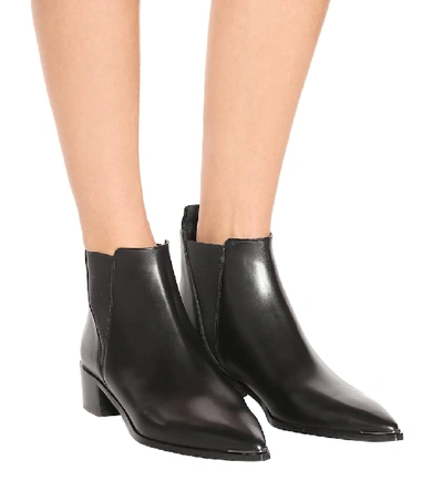 Shop Acne Studios Jensen Leather Ankle Boots In Black