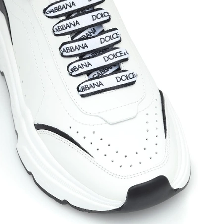 Shop Dolce & Gabbana Daymaster Leather Sneakers In White