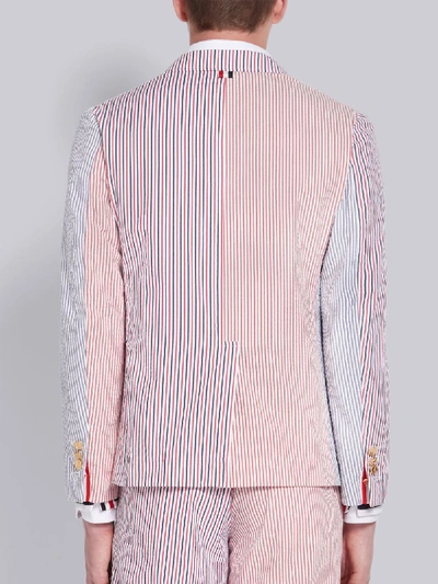 Shop Thom Browne Rwb Seersucker Stripe Sack Sport Coat In Red