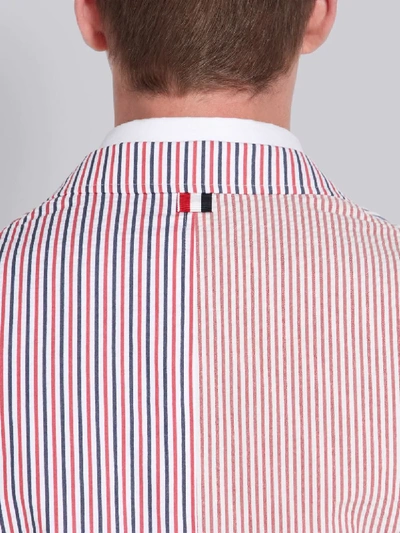 Shop Thom Browne Rwb Seersucker Stripe Sack Sport Coat In Red