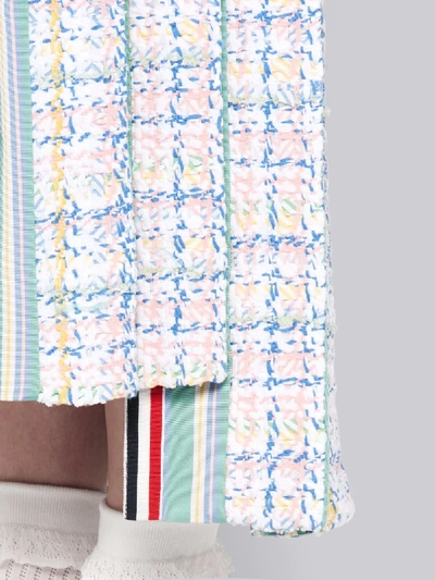 Shop Thom Browne Multi-color Seersucker Ribbon Tweed Pleated Skirt In Multicolour