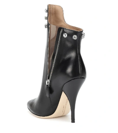 Shop Marco De Vincenzo Embellished Leather Ankle Boots In Black