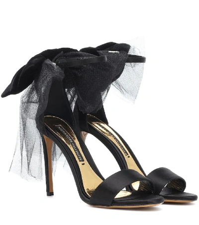 Shop Alexandre Vauthier Bowdown 2 Satin Sandals In Black