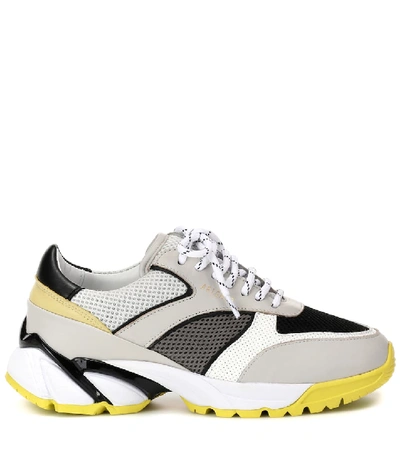 Shop Axel Arigato Tech Runner Leather Sneakers In Grey