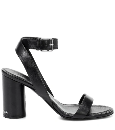 Shop Balenciaga Leather Sandals In Black