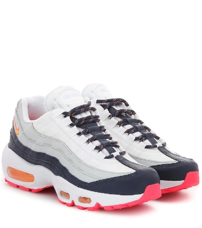 Shop Nike Air Max 95 Leather Sneakers In White