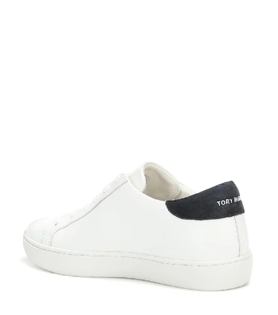 Shop Tory Burch T-logo Leather Sneakers In White