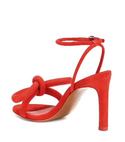 Shop Zimmermann Sculptural Bow Suede Sandals In Red
