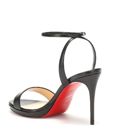 Shop Christian Louboutin Loubi Queen 100 Leather Sandals In Black